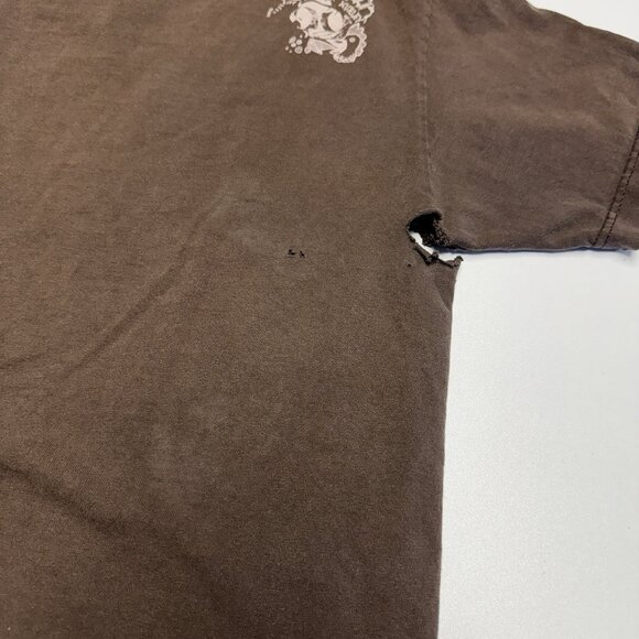 Hurley T Shirt Mens Large 21x27.5 Brown Y2K Style Grunge Skate Skateboard - Picture 10 of 15